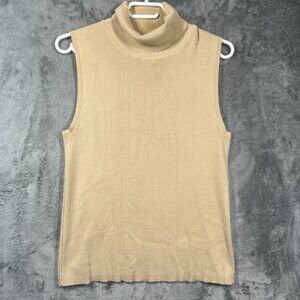 Grace Elements Top Womens Size Large beige Nude Silk Blend Sleeveless Stretch